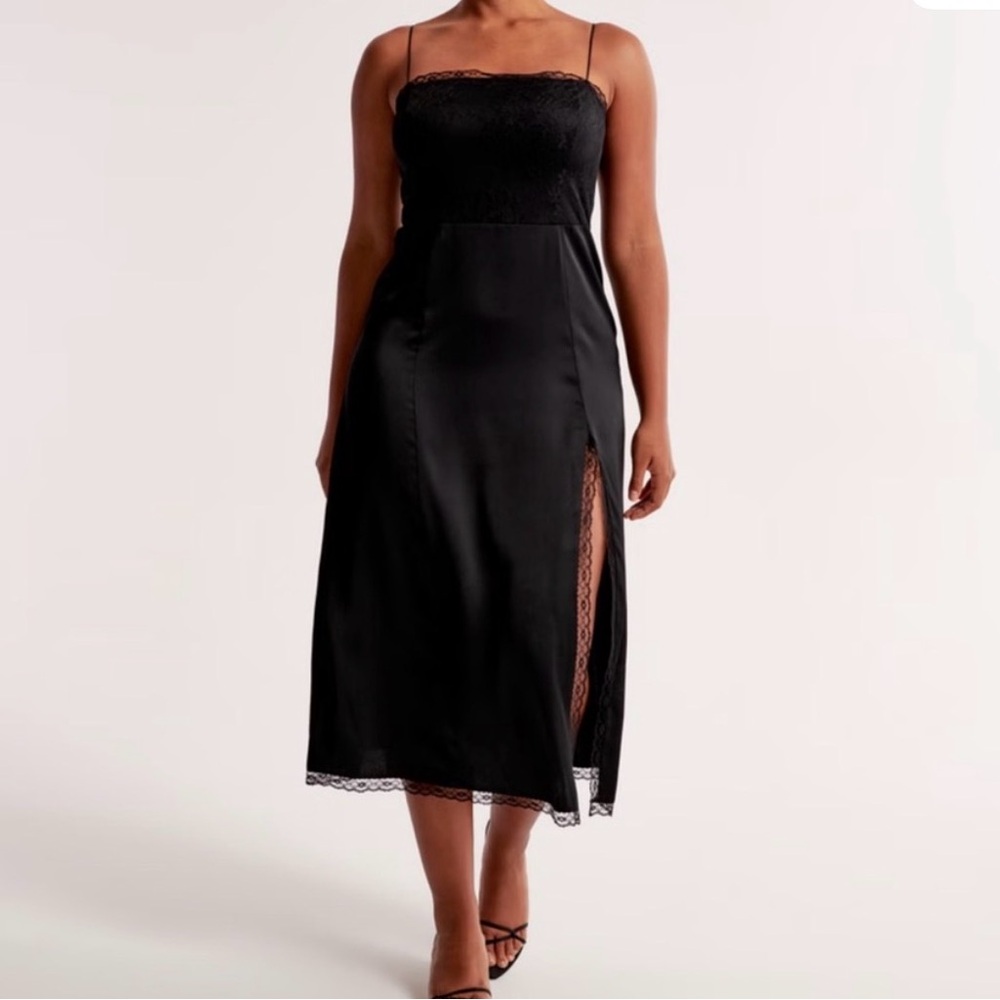 Abercrombie & Fitch Black Lace dress with slit